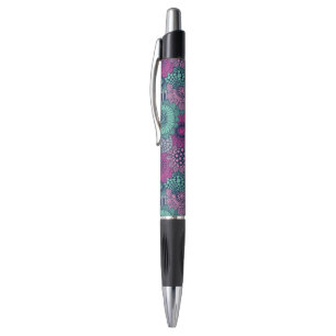 Caneta Teste padrão brilhante à moda de flores lindos