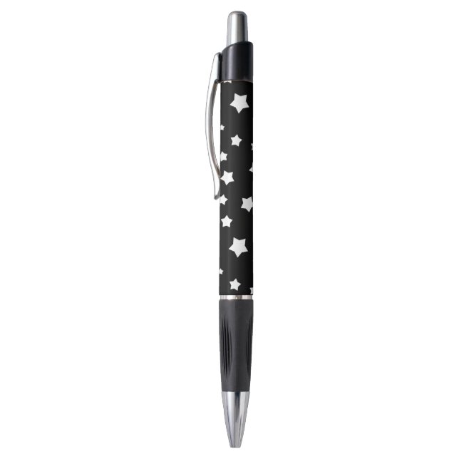 Caneta Teste padrão de estrelas preto e branco (Topo (Vertical))