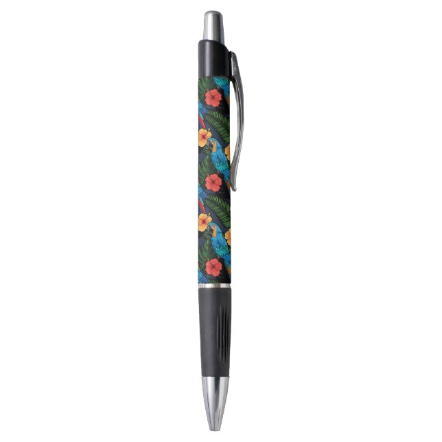 Caneta Teste padrão do Macaw e do hibiscus (Parte Inferior (Vertical))