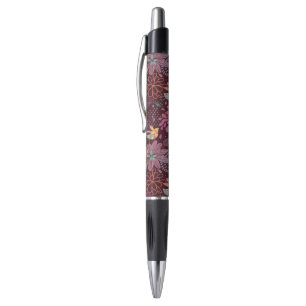 Caneta Teste padrão floral abstrato com pássaros