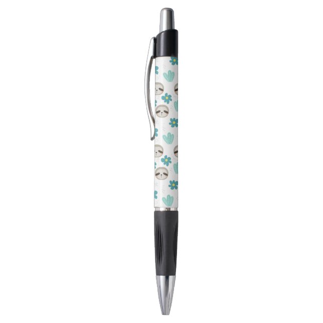 Caneta Teste padrão floral da preguiça doce (Topo (Vertical))