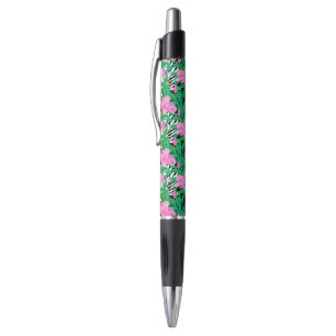 Caneta Teste padrão tropical com flores da selva