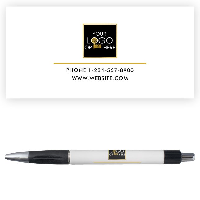 Caneta Texto de Fotografia do logotipo personalizado Dour (Professional Business Gold Custom Logo Photo Text Pen)