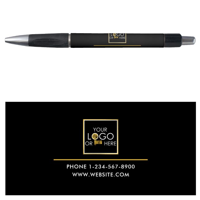 Caneta Texto de Fotografia do logotipo personalizado Dour (Professional Business Gold Custom Logo Photo Text Pen)