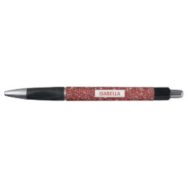 Caneta Textura de Brilho Vermelho Falso com Nome Personal