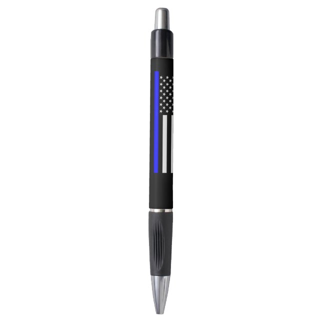 Caneta Thin Blue Line American Flag graphic on a (Frente Vertical)