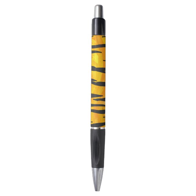 Caneta Tigre Impressão de preto e laranja (Frente Vertical)