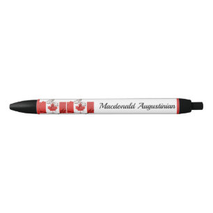 Caneta Tinta Preta Mapa Bandeira do CANADÁ Persona