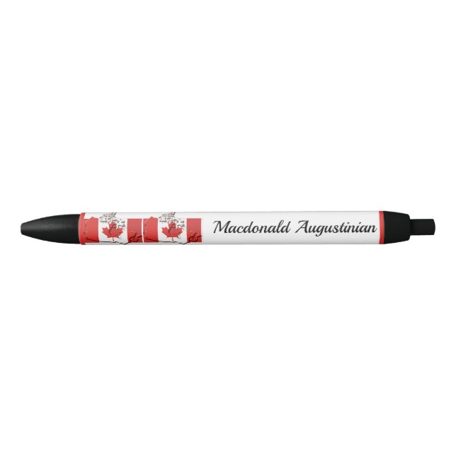 Caneta Tinta Preta Mapa Bandeira do CANADÁ Persona (Frente)