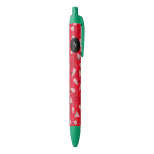 Caneta Tinta Preta Melancia Melancia Fruta Rosa Ve