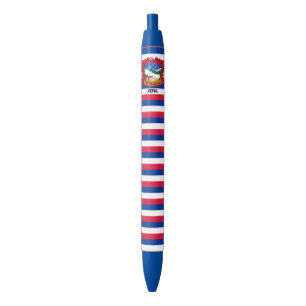 Caneta Tinta Preta Patriótica Fofa Bandeira do Nep
