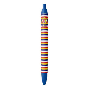 Caneta Tinta Preta Patriótica Fofa com a Bandeira 