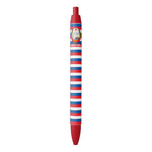 Caneta Tinta Preta Patriótica Fofa com Bandeira da