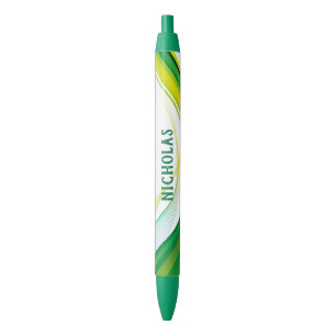 Caneta Tinta Preta Verde e Branca