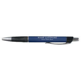 Caneta Título do Nome Moderno Elegante Azul de Marinho Si