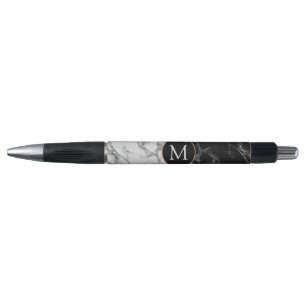 Caneta Trendy Black & White Marble Stone - Adicionar Sua 