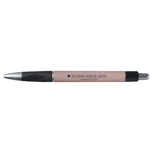 Caneta Trouwen pen getuigen Rose Tan (Frente)