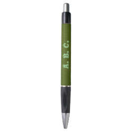 Caneta verde abacado básico com monograma verde sage