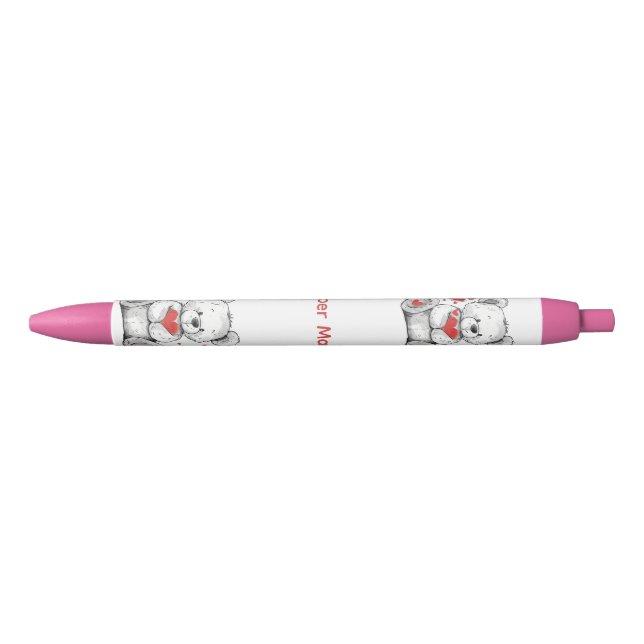 Caneta Vermelha crayon nounours d'amour  (Frente)