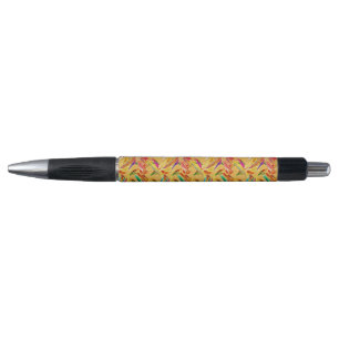 Caneta Vermelho Verde Azul Roxo Abstrato Floral Art Déco