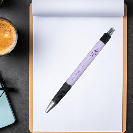 Caneta Violet nome do monograma em script lavanda