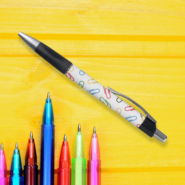 Caneta Voltar à escola - clipes de papel coloridos (Back to school colourful paper clips pen)