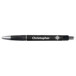 Caneta West Wind Postcards Compass Custom Black White Pen