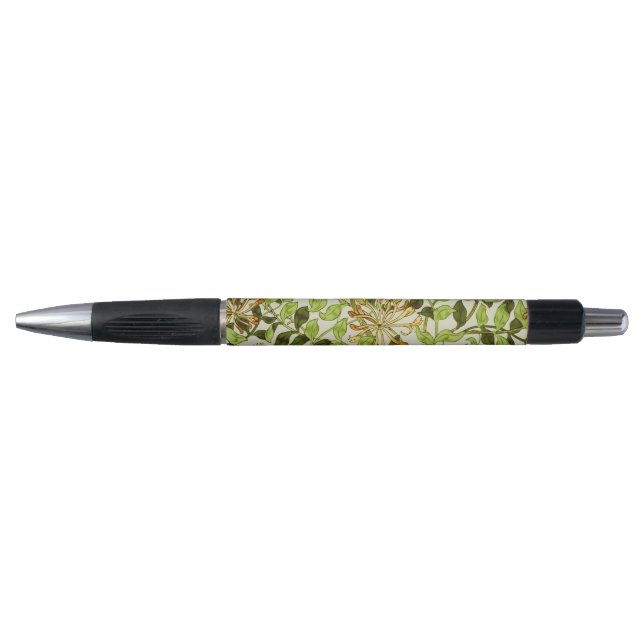 Caneta William Morris Madressilva Flores Verdes (Frente)