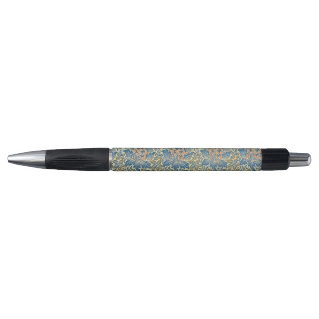 Caneta William Morris Rosa e Thistle Floral Blue (Frente)