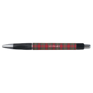 Caneta Xadrez Preto Vermelho Stewart Tartan Personalizado
