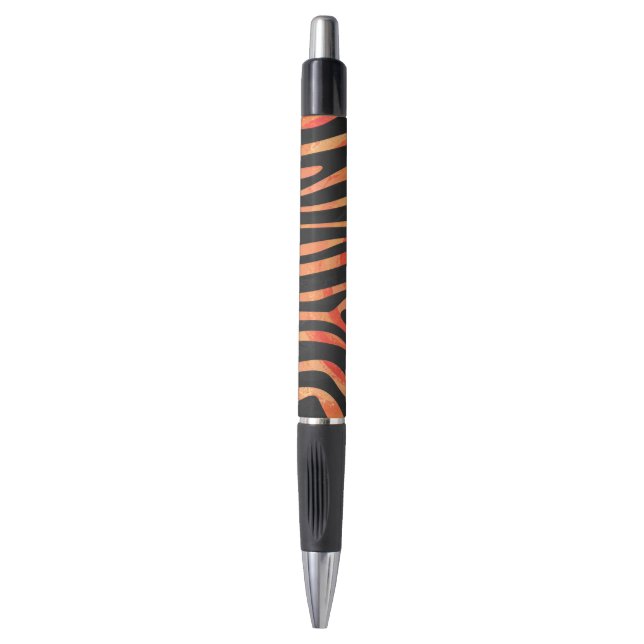 Caneta Zebra Black e Orange Impressão (Frente Vertical)