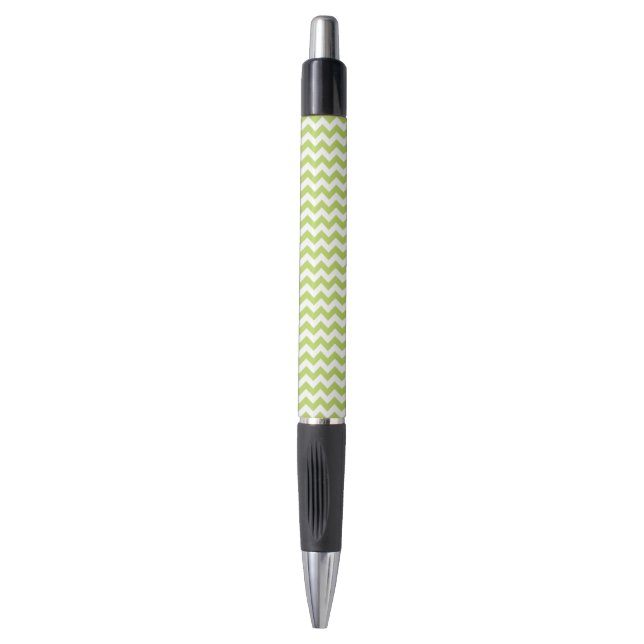 Caneta Zigzag Verde, Chevron Verde, Padrão Geométrico (Frente Vertical)