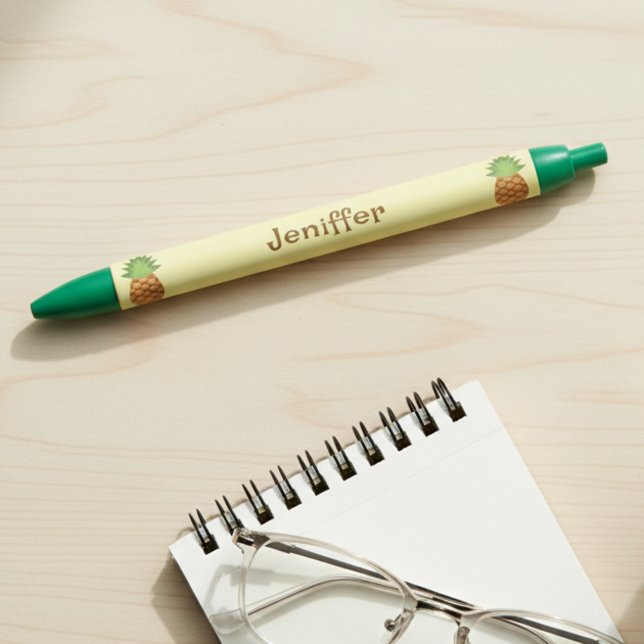 Canetas de Abacaxi Fofas com Nome (Personalized pineapple pen with name and cute colors. 🍍)