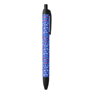 Canetas de Tinta Azul com Desenho de Bolas Vermelh