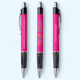 Canetas Rosa Vibrante Logotipo Comercial Impresso 