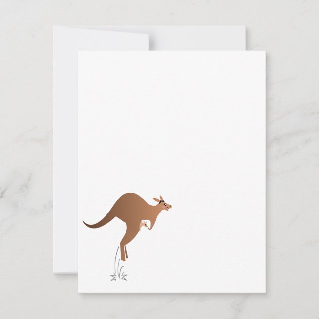 Canguru bonito com bebê na bolsa (Frente)