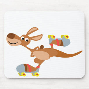 Canguru de patinagem Mousepad dos desenhos