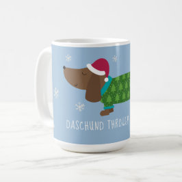 Caniche Através Da Neve Ilustrado Caneca de Café