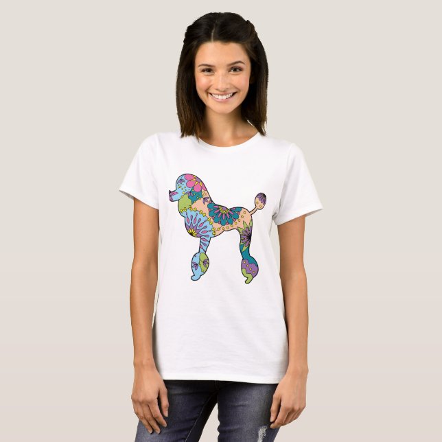 Caniche básica do t-shirt das mulheres (Frente Completa)
