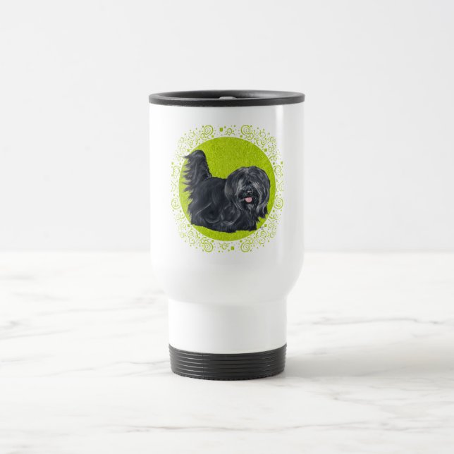 Caniche Skye em Caneca de Viagem Verde (Centro)