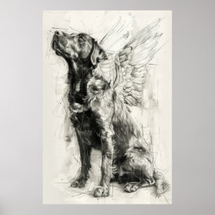 Canino Celestial com Poster do Perfil das Asas do