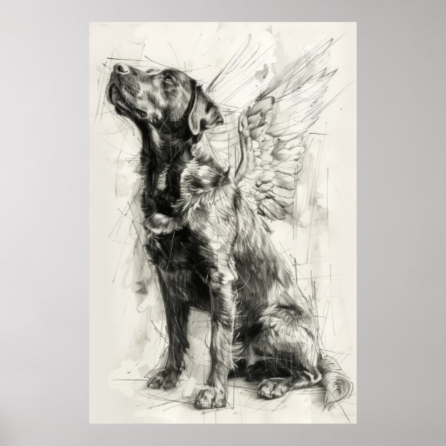 Canino Celestial com Poster do Perfil das Asas do  (Frente)
