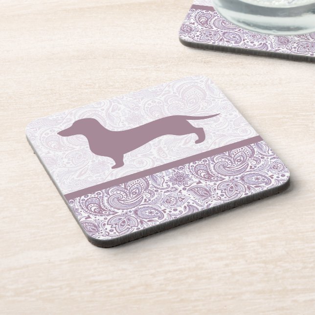 Canino de Porta copos de Paisley Roxo (Left Side)