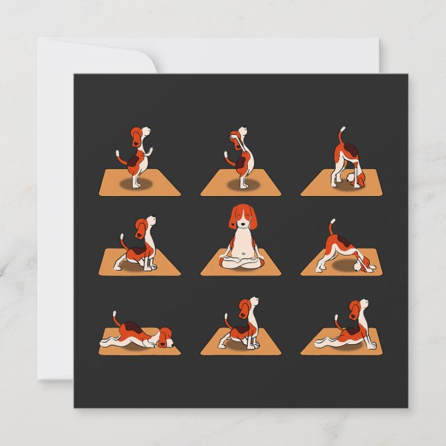 Caninos De Beagle Bonitos Yoga Asana Poses (Frente)