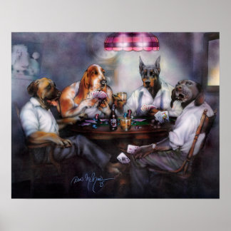 Caninos Jogando Poster