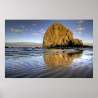 Cannon Beach Low Tide Oregon Pacific Ocean Poster