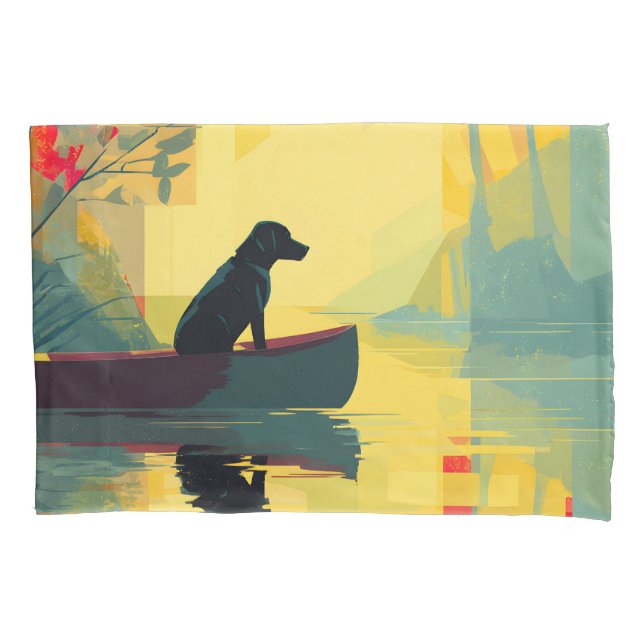 Canoa Labrador Preto Minimalista da Natureza (Frente)