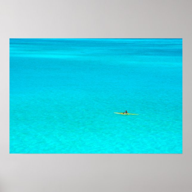 Canoa subabólica em Bora Bora poster impressão (Frente)
