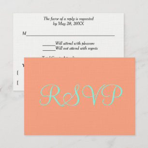 Cantaloupe Blue Wedding RSVP