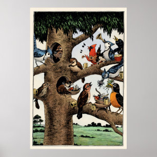 Cantando aves Poster